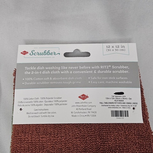 New Set of 2 Ritz Scrubber Cotton Dish Cloth 2 packs Pumpkins Gourds 12x12 - Picture 6 of 6
